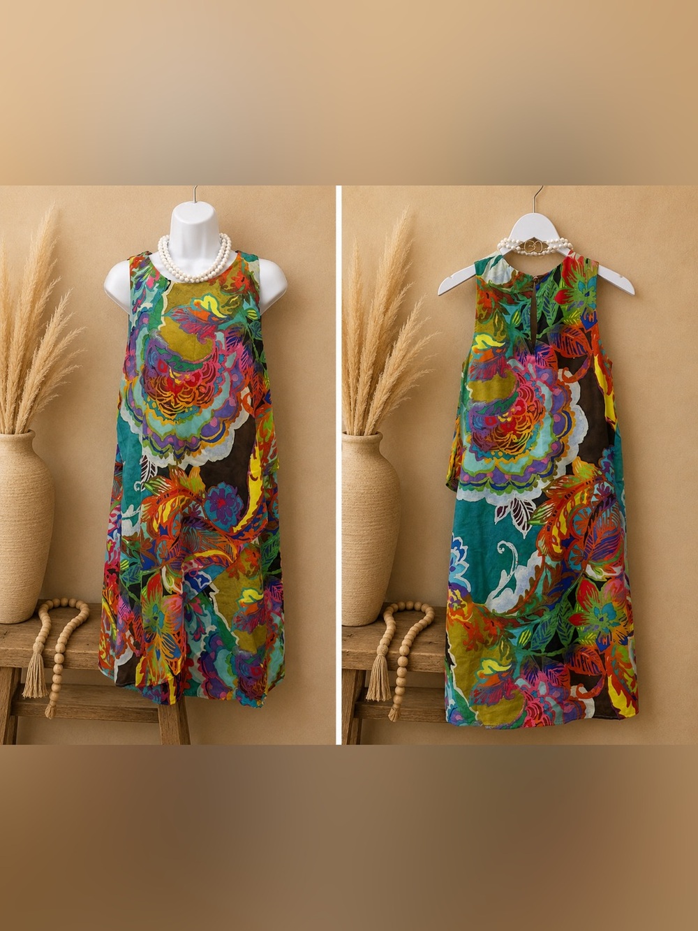 Ralph Lauren Sleeveless Floral Multicolor Shift Dress - Size 6